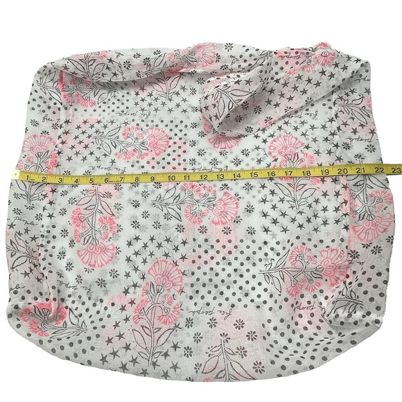 Free People Reusable Shopping Tote Mesh Bag XL Boho Pink Floral Lightweight - Picture 5 of 8